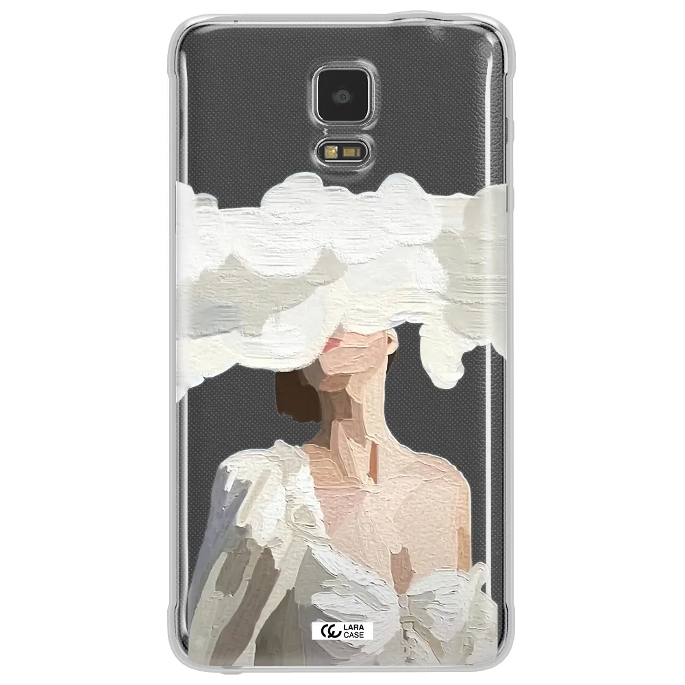 a woman with a cloud covering her face Samsung Note 4 Clear TPU Case
