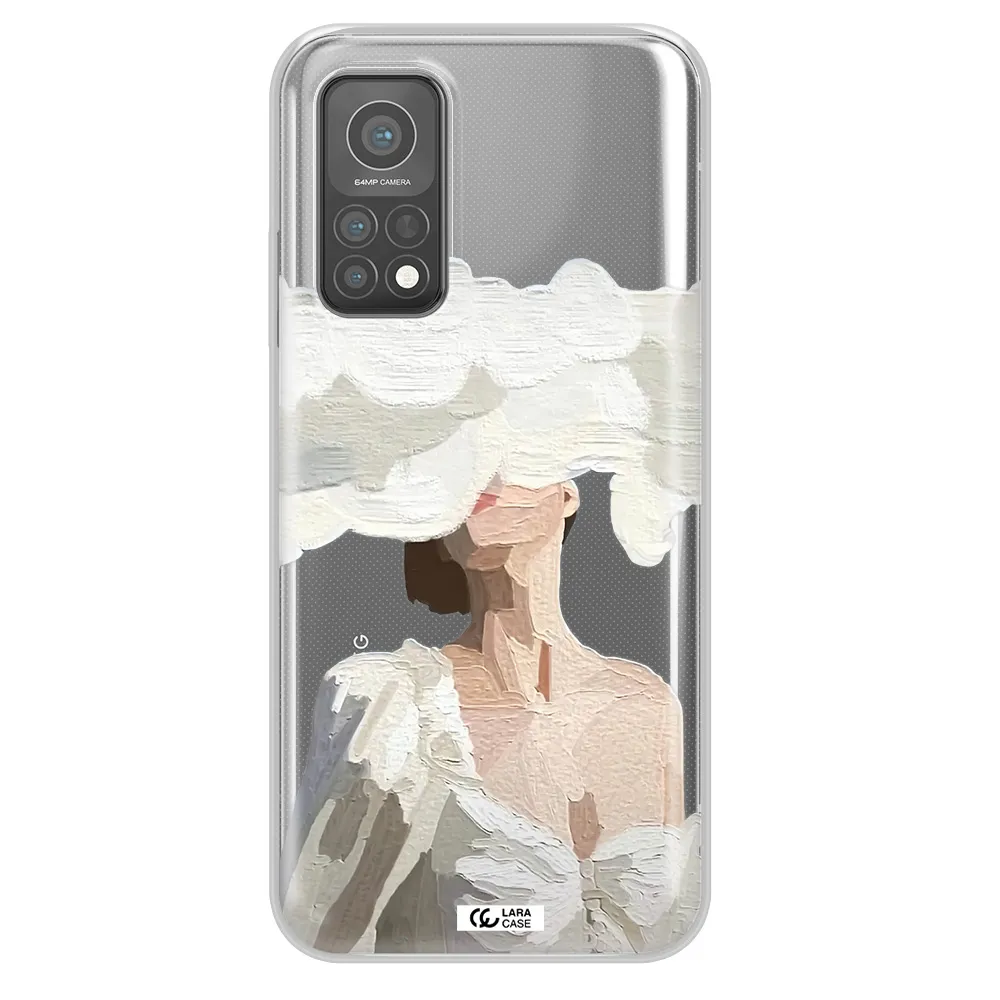 a woman with a cloud covering her face Xiaomi Mi 10 T Pro Clear TPU Case