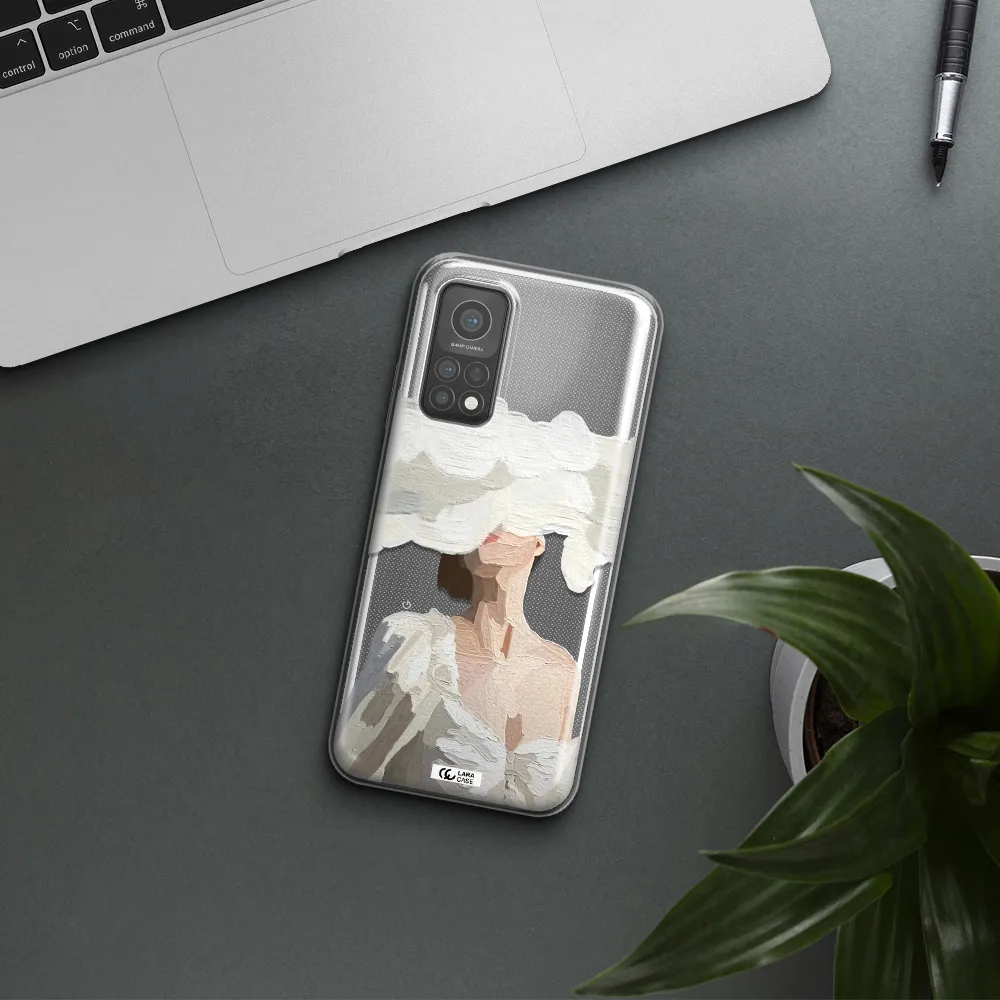 a woman with a cloud covering her face Xiaomi Mi 10 T Pro Clear TPU Case