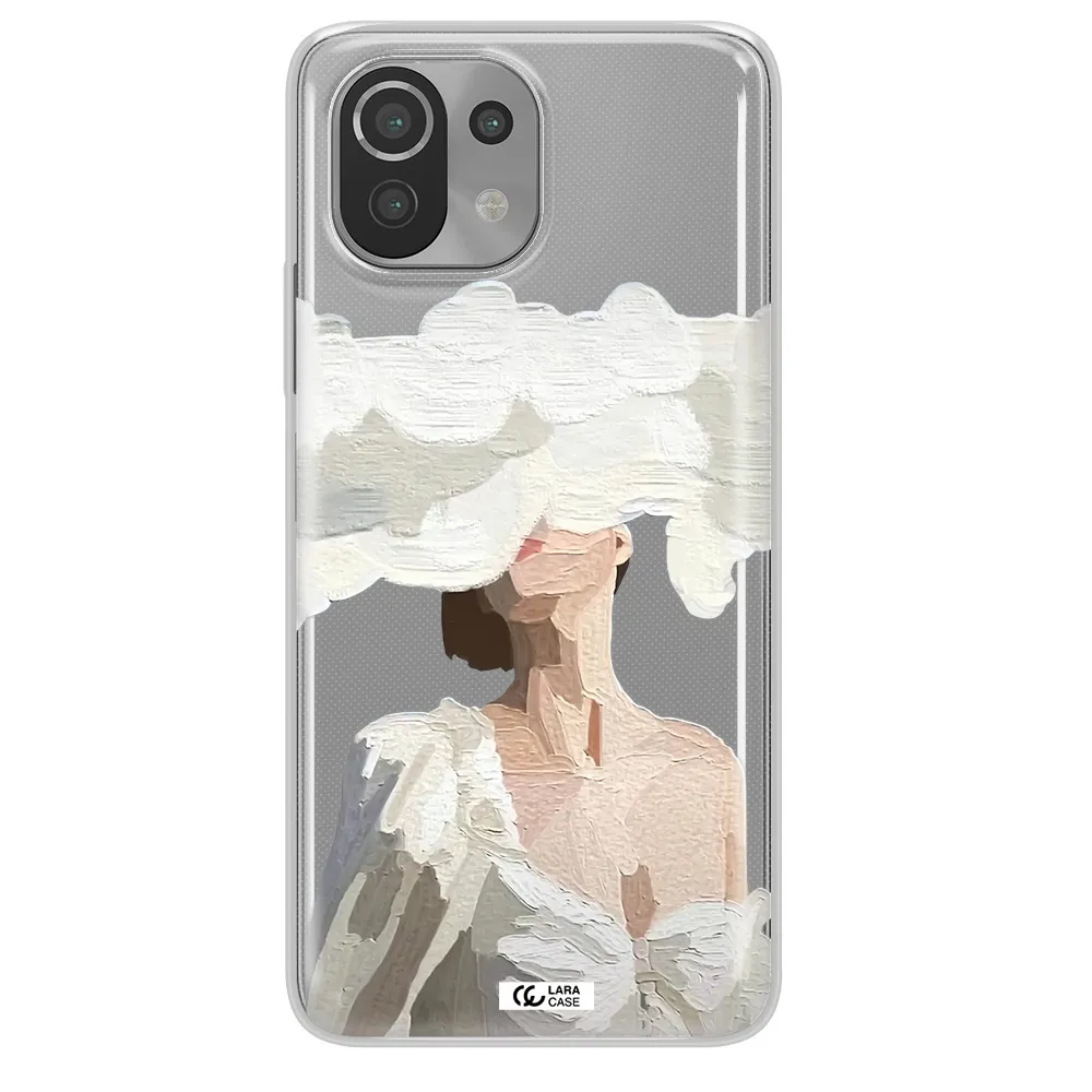 a woman with a cloud covering her face Xiaomi Mi 11 Lite Clear TPU Case