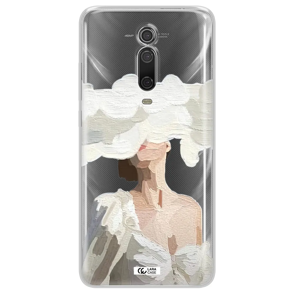 a woman with a cloud covering her face Xiaomi Mi 9T Clear TPU Case