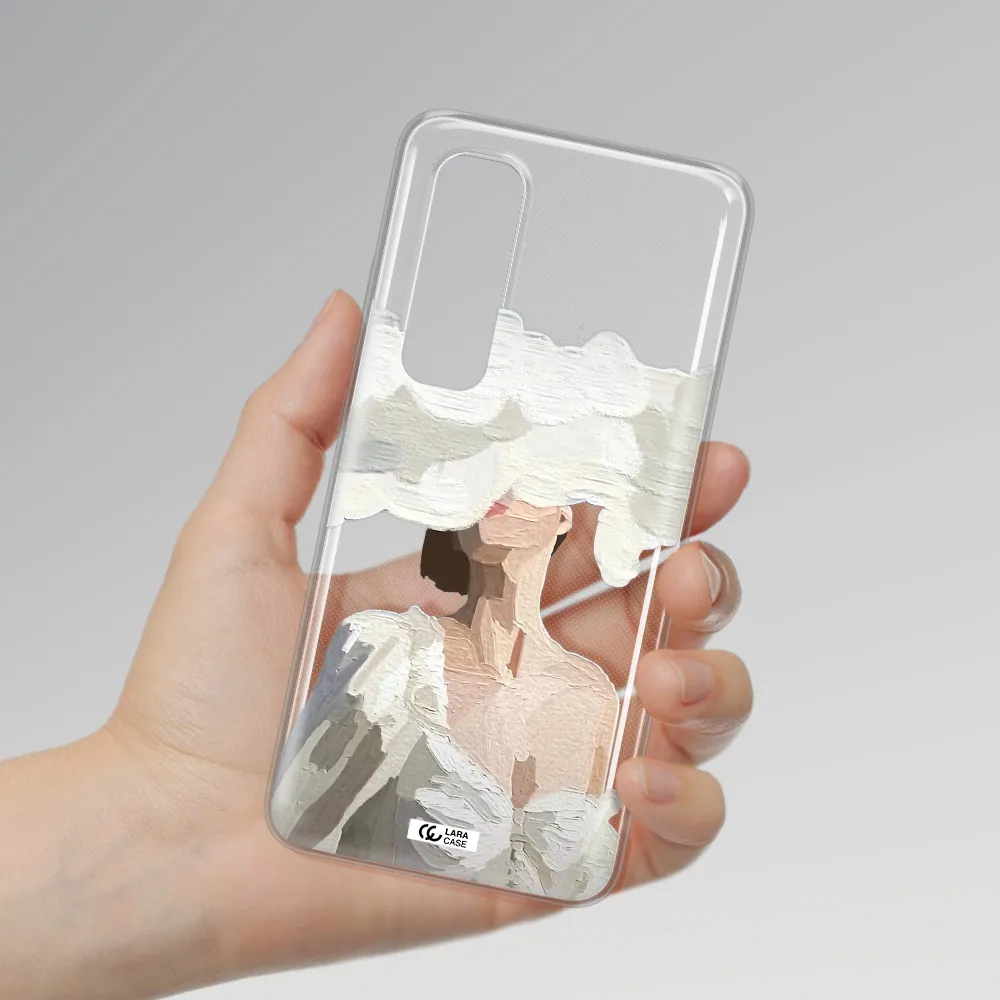 a woman with a cloud covering her face Xiaomi Mi Note 10 Lite Clear TPU Case