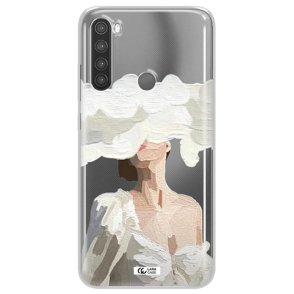 a woman with a cloud covering her face Xiaomi Note 8 Clear TPU Case