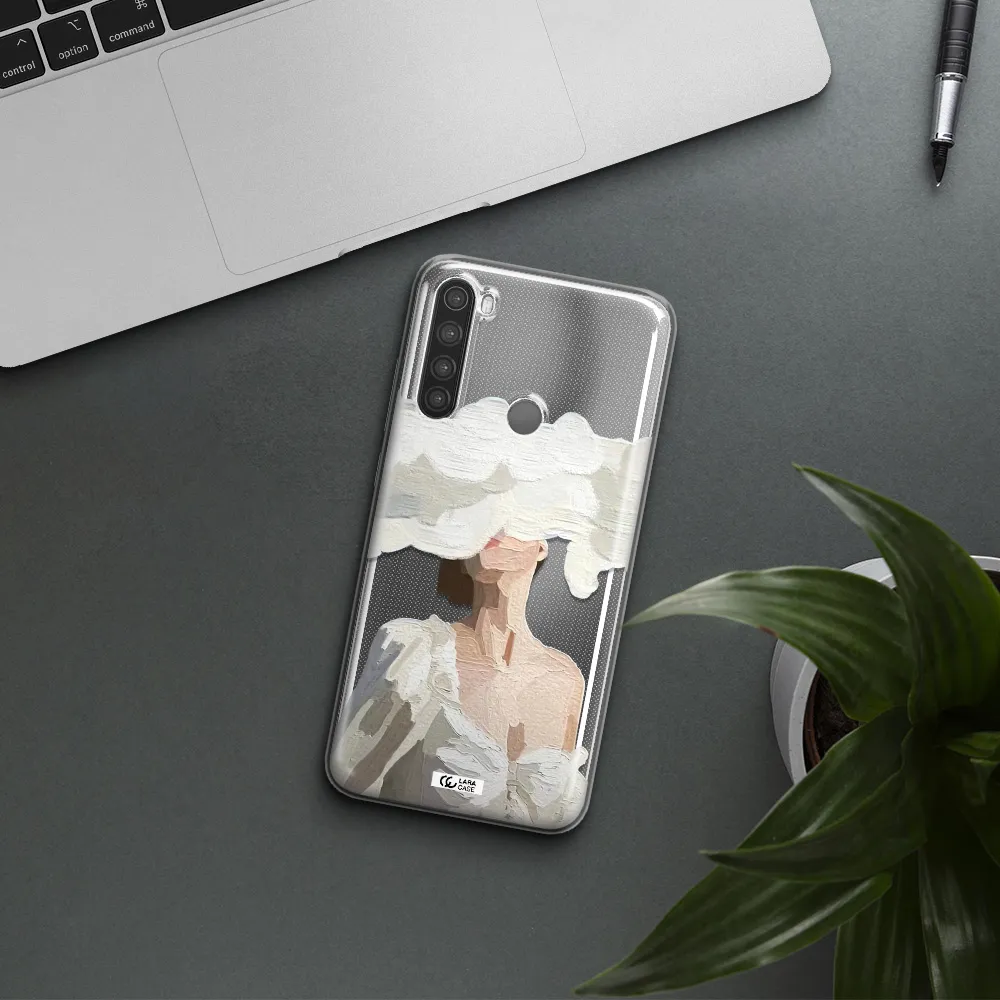 a woman with a cloud covering her face Xiaomi Note 8 Clear TPU Case