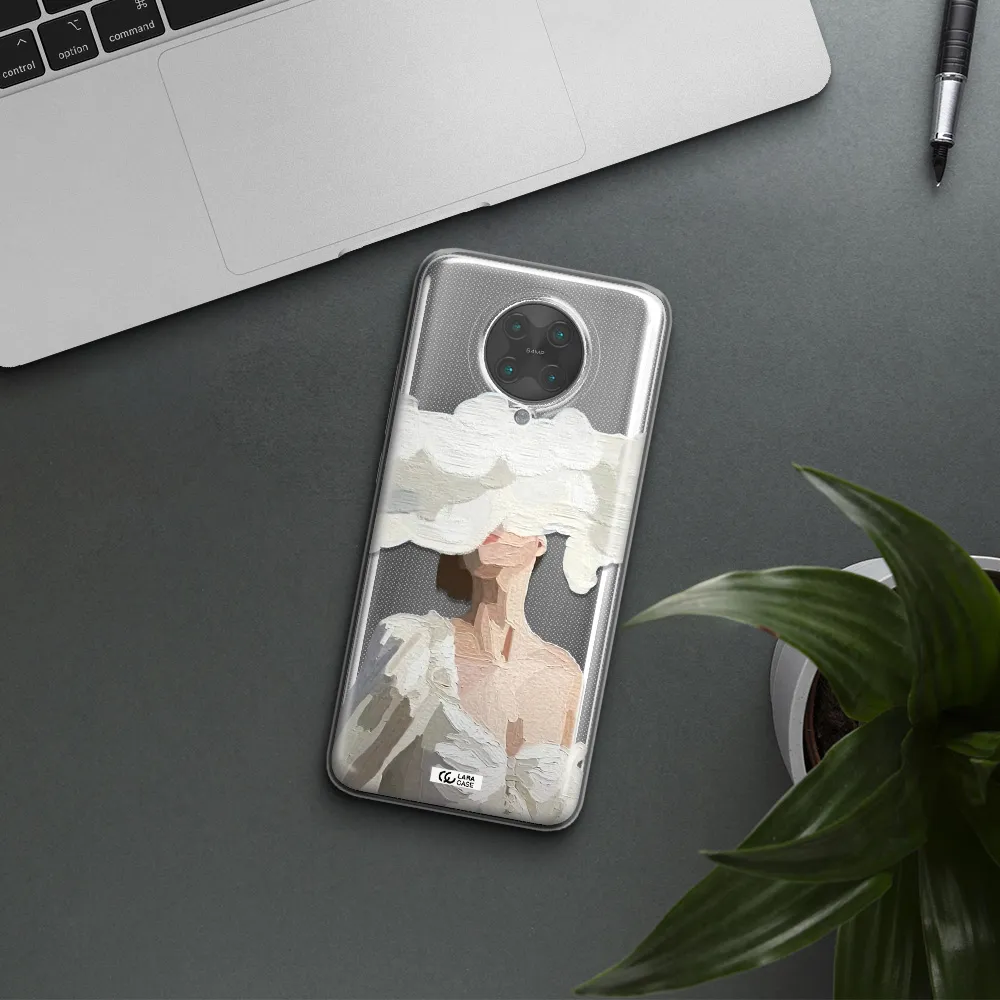 a woman with a cloud covering her face Xiaomi Poco F2 Pro Clear TPU Case