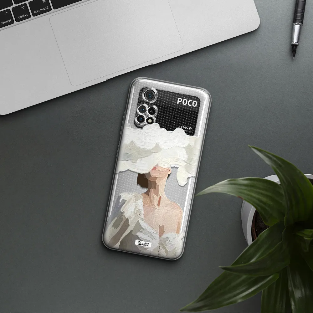 A Woman With A Cloud Covering Her Face Xiaomi Poco M4 Pro 4G Clear Tpu Case