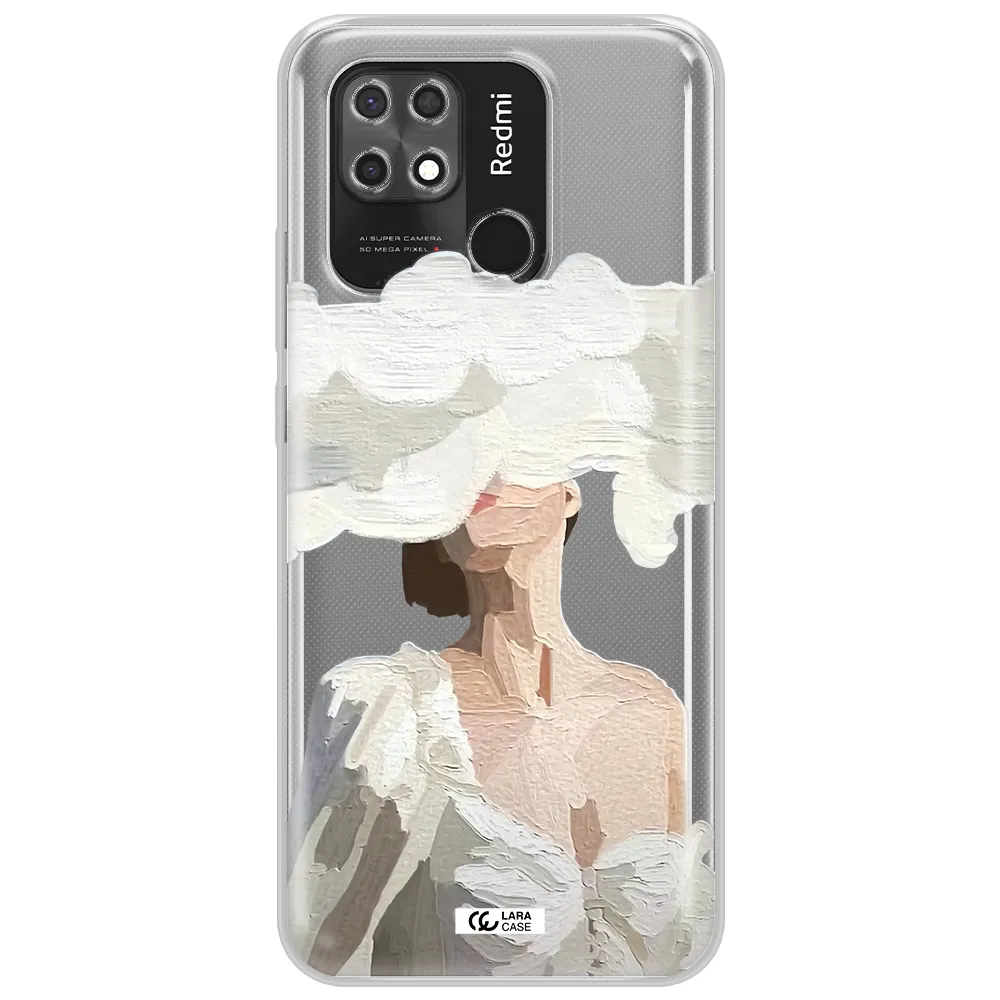 a woman with a cloud covering her face Xiaomi Redmi 10C Clear TPU Case