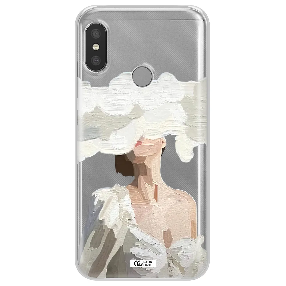 a woman with a cloud covering her face Xiaomi Redmi 6 Pro Clear TPU Case