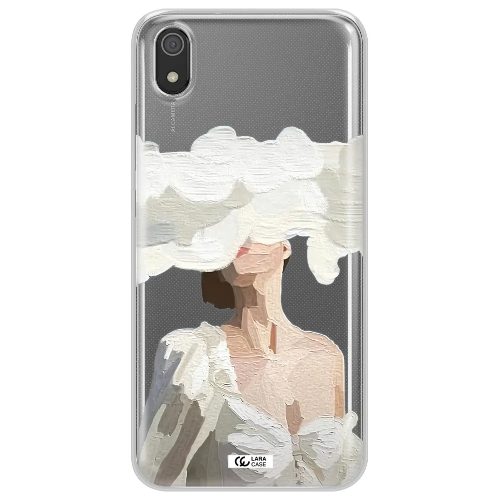a woman with a cloud covering her face Xiaomi Redmi 7A Clear TPU Case