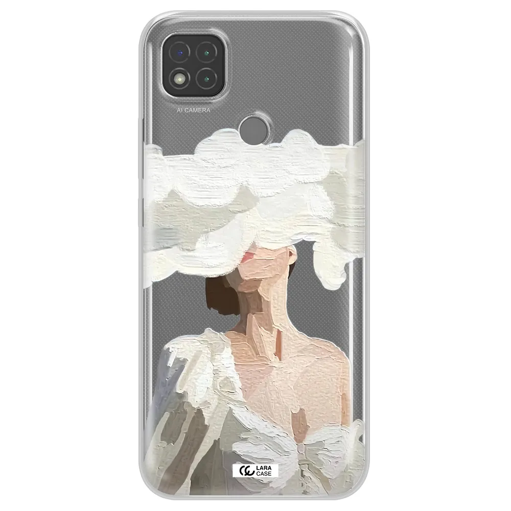 a woman with a cloud covering her face Xiaomi Redmi 9C Clear TPU Case
