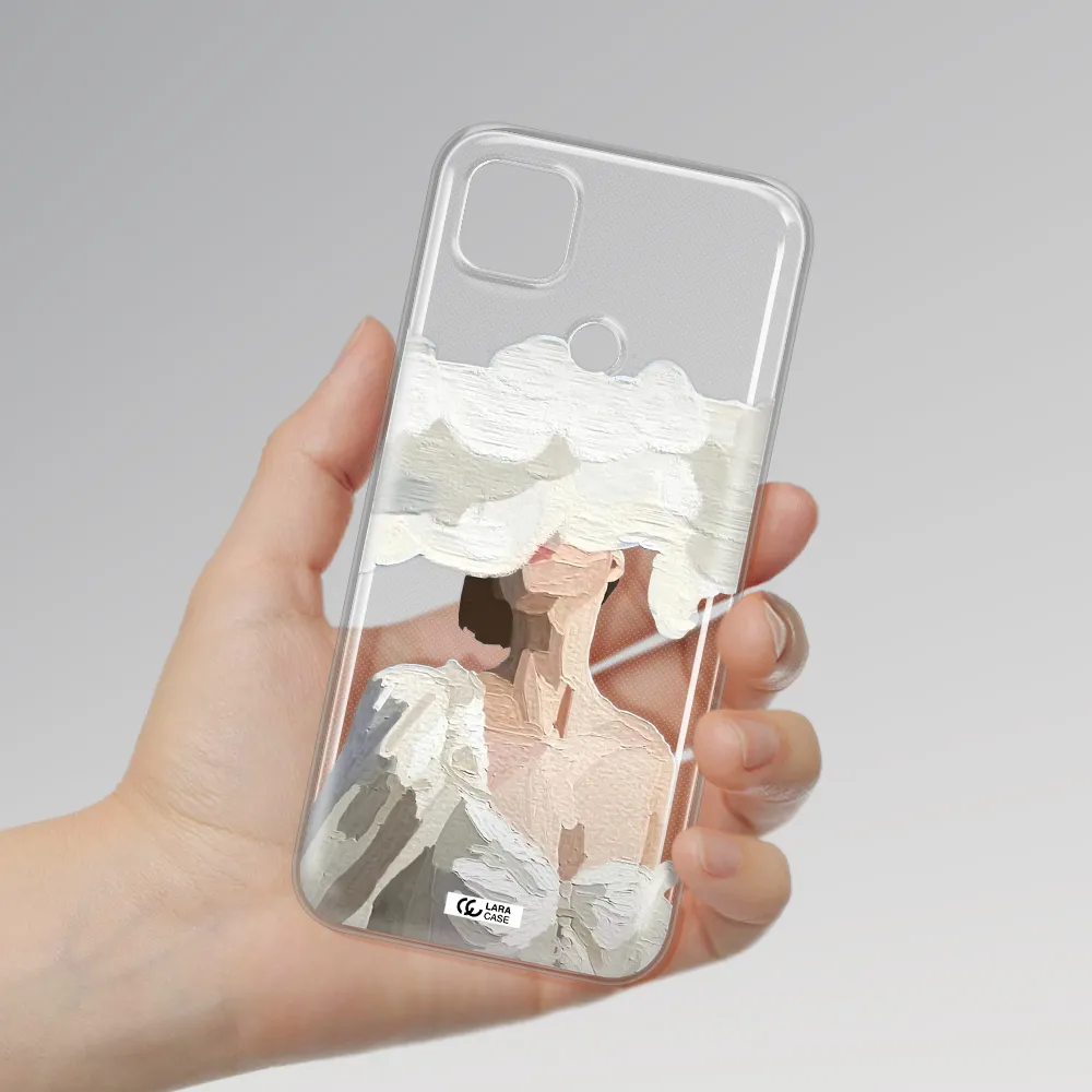 a woman with a cloud covering her face Xiaomi Redmi 9C Clear TPU Case