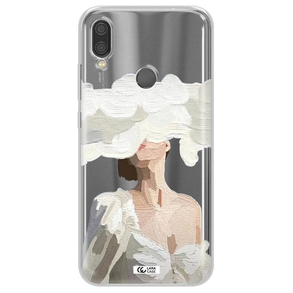 a woman with a cloud covering her face Xiaomi Redmi Note 7 Clear TPU Case