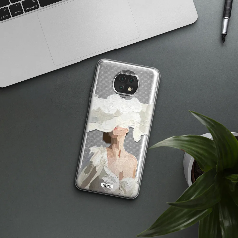 A Woman With A Cloud Covering Her Face Xiaomi Redmi Note 9T Clear Tpu Case