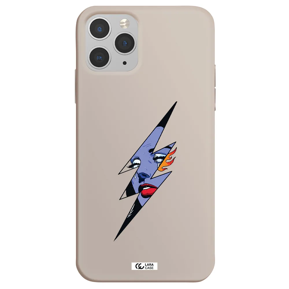 a lightning bolt with a woman's face Apple iPhone 11 pro Silicone Stone Case