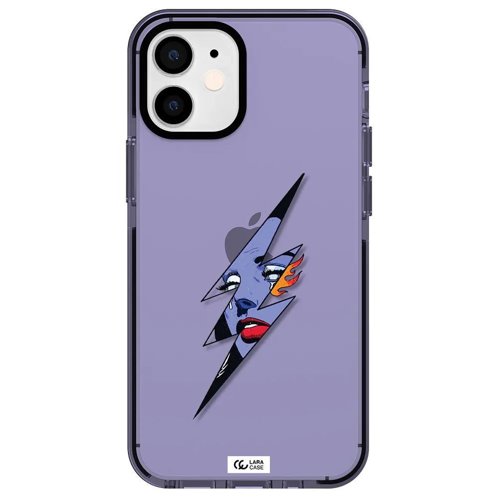 a lightning bolt with a woman's face Apple iPhone 12 mini impact Lilac Case