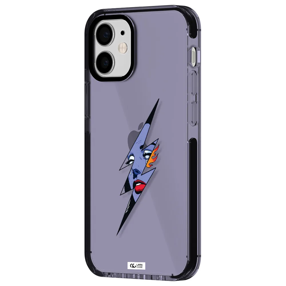 a lightning bolt with a woman's face Apple iPhone 12 mini impact Lilac Case