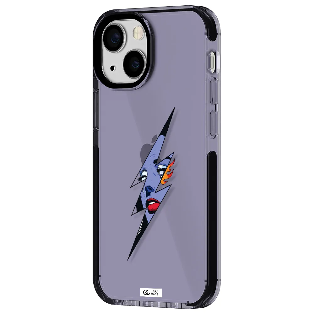 a lightning bolt with a woman's face Apple iPhone 13 mini impact Lilac Case