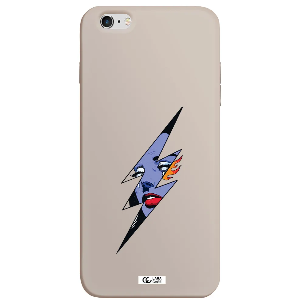 a lightning bolt with a woman's face Apple iPhone 6 plus Silicone Stone Case
