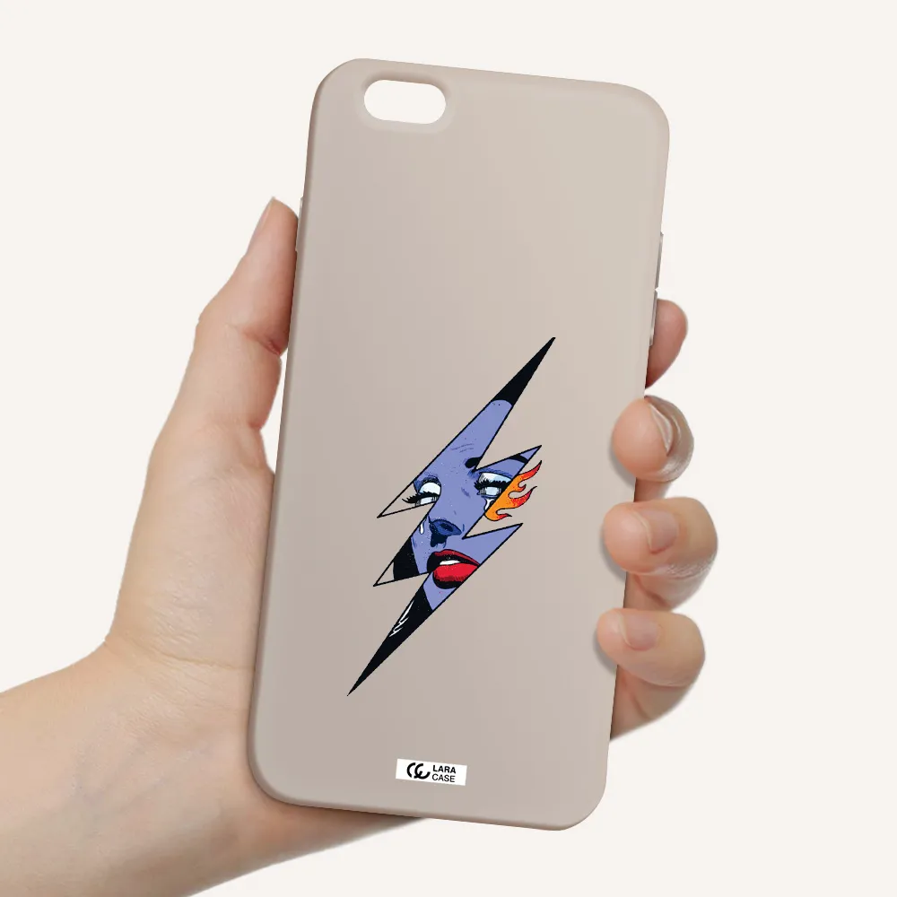 a lightning bolt with a woman's face Apple iPhone 6 plus Silicone Stone Case