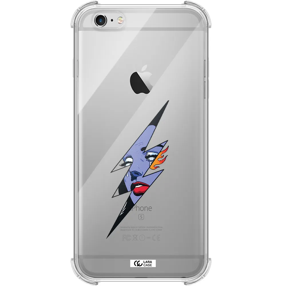 a lightning bolt with a woman's face Apple iPhone 6 s plus Clear PC Case
