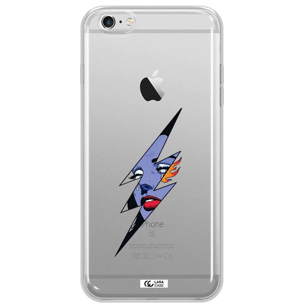 a lightning bolt with a woman's face Apple iPhone 6 s plus Clear TPU Case