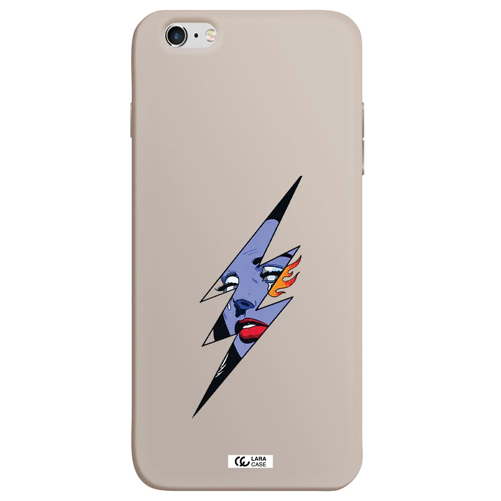 a lightning bolt with a woman's face Apple iPhone 6 s plus Silicone Stone Case