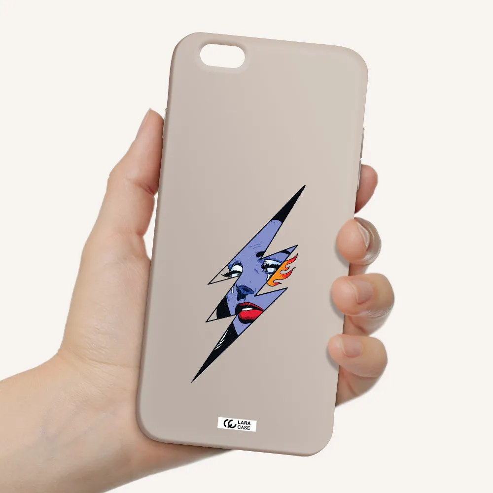 a lightning bolt with a woman's face Apple iPhone 6 s plus Silicone Stone Case