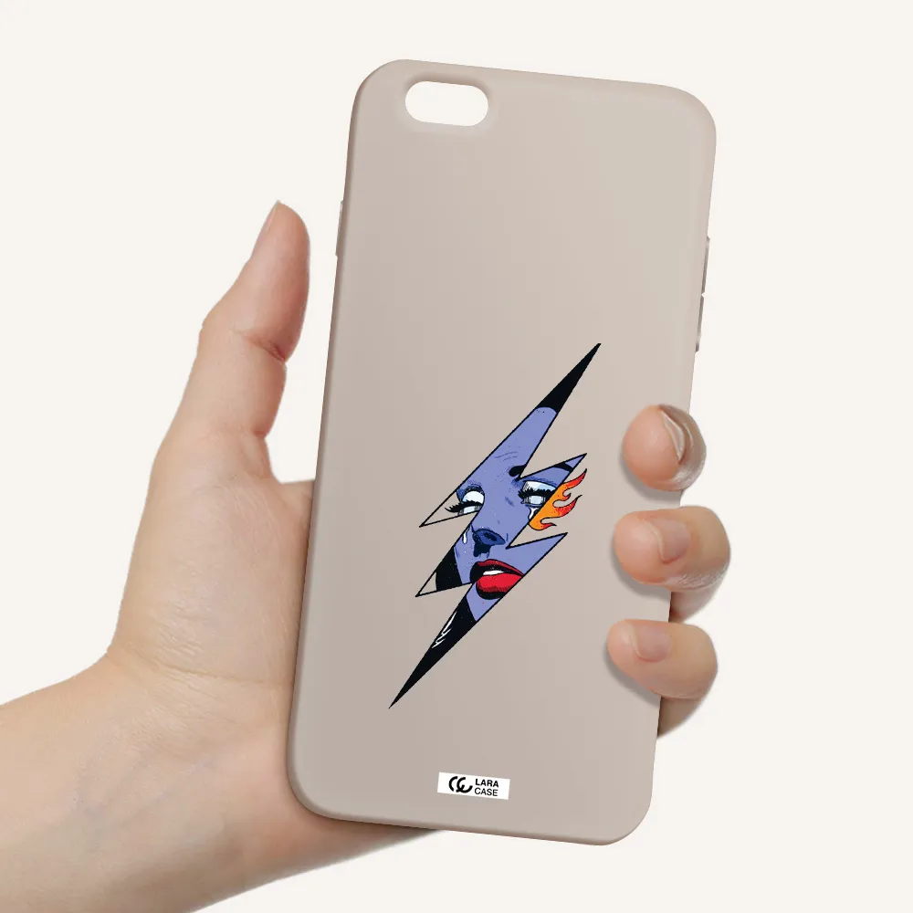 a lightning bolt with a woman's face Apple iPhone 6S Silicone Stone Case