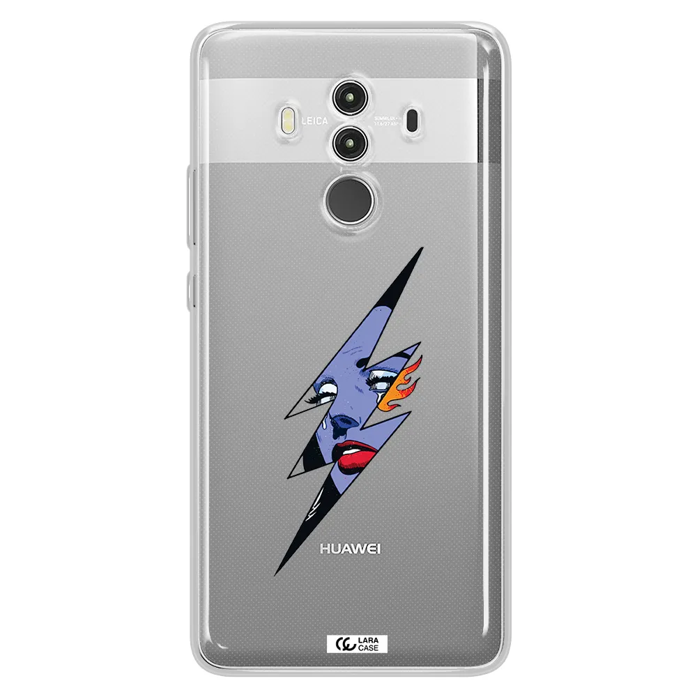 a lightning bolt with a woman's face Huawei Mate 10 Clear TPU Case