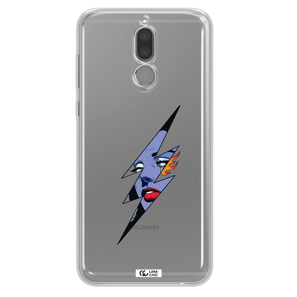 a lightning bolt with a woman's face Huawei Mate 10 Lite Clear TPU Case