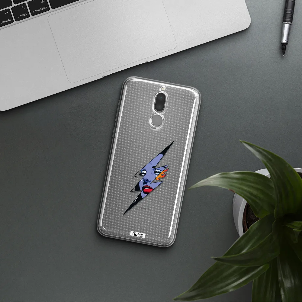 a lightning bolt with a woman's face Huawei Mate 10 Lite Clear TPU Case