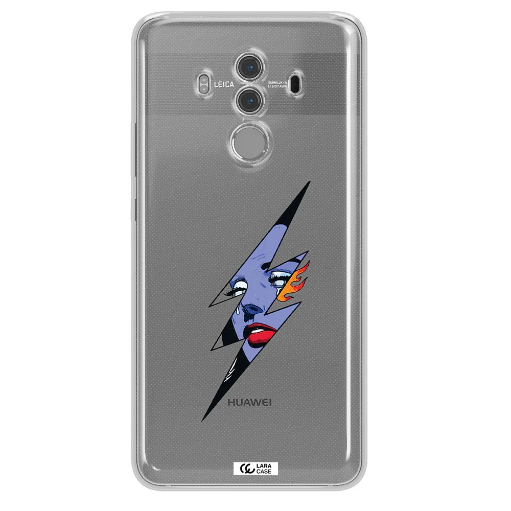 a lightning bolt with a woman's face Huawei Mate 10 Pro Clear TPU Case