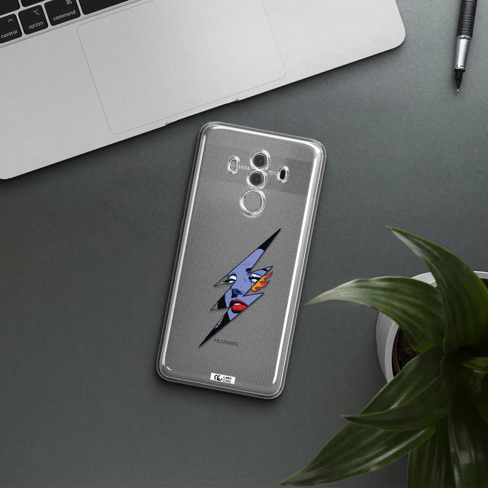 a lightning bolt with a woman's face Huawei Mate 10 Pro Clear TPU Case