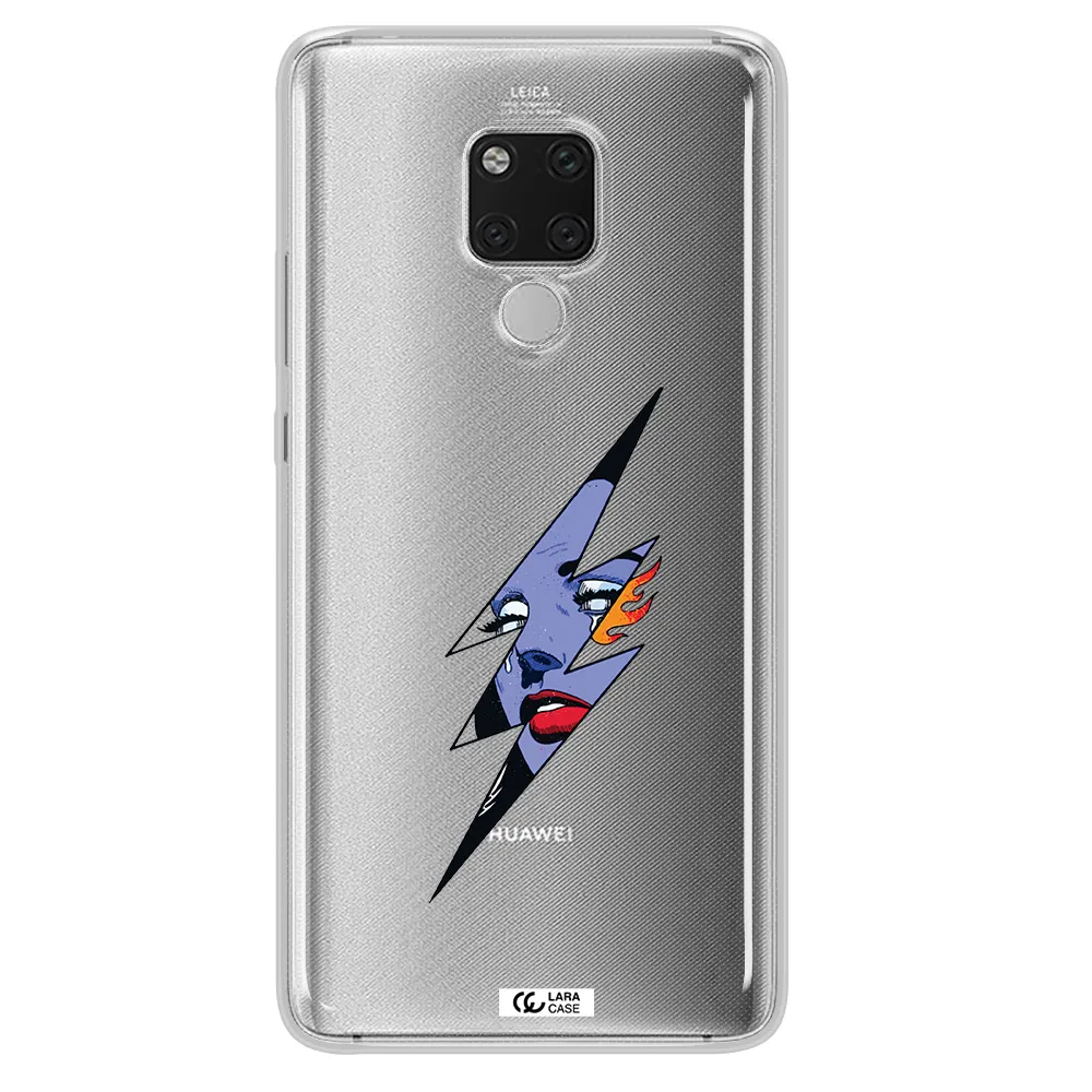 a lightning bolt with a woman's face Huawei Mate 20X Clear TPU Case