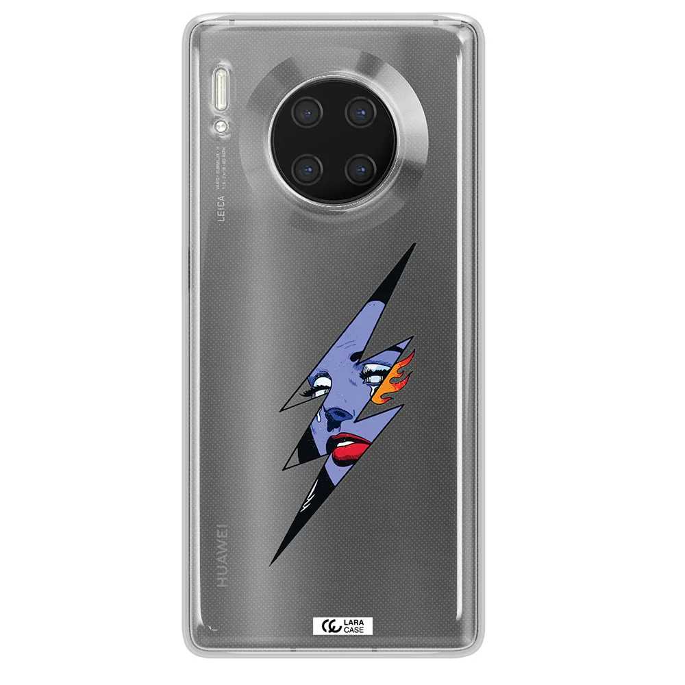a lightning bolt with a woman's face Huawei Mate 30 Pro Clear TPU Case