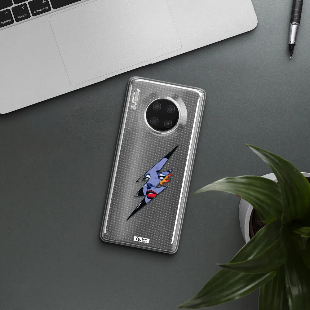 a lightning bolt with a woman's face Huawei Mate 30 Pro Clear TPU Case
