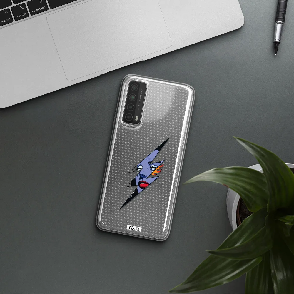a lightning bolt with a woman's face Huawei P Smart 2021 Clear TPU Case