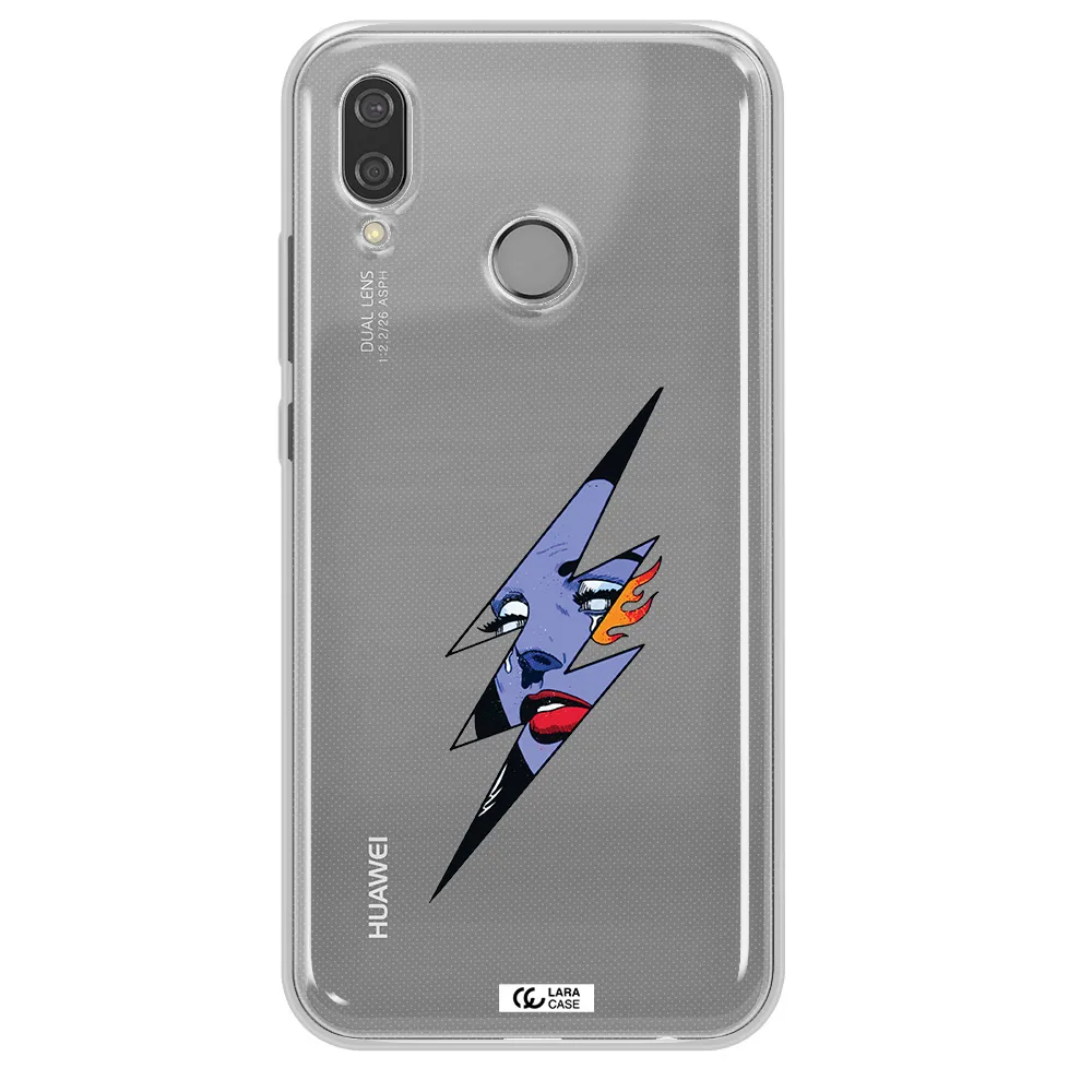 a lightning bolt with a woman's face Huawei P20 Lite Clear TPU Case