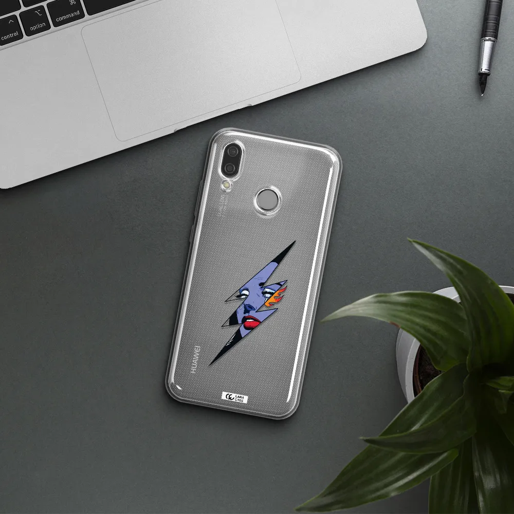 a lightning bolt with a woman's face Huawei P20 Lite Clear TPU Case