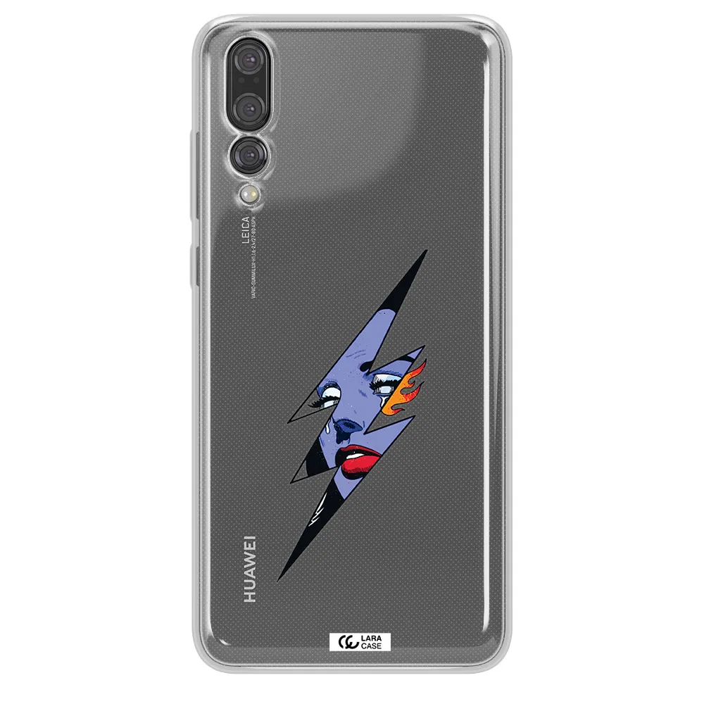 a lightning bolt with a woman's face Huawei P20 Pro Clear TPU Case