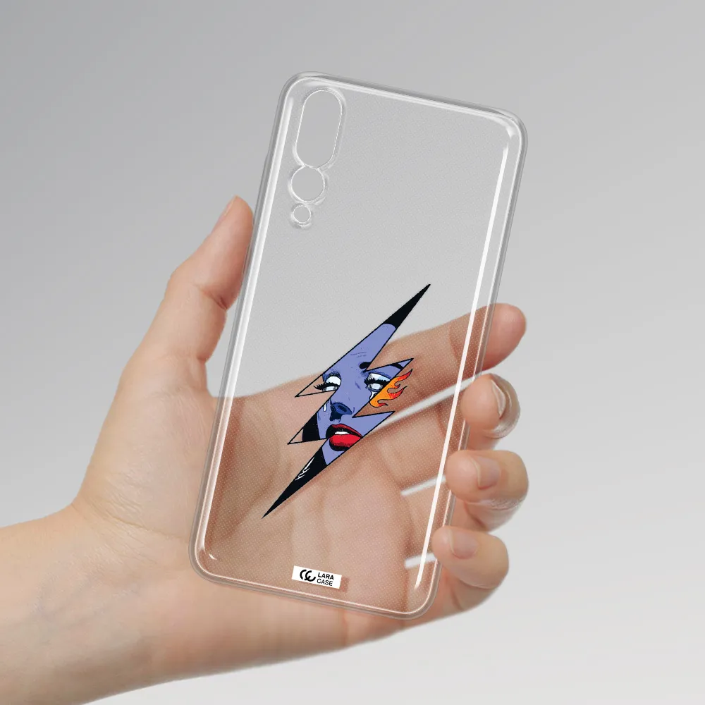 a lightning bolt with a woman's face Huawei P20 Pro Clear TPU Case