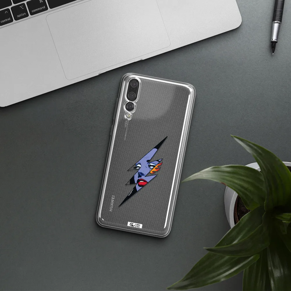 a lightning bolt with a woman's face Huawei P20 Pro Clear TPU Case