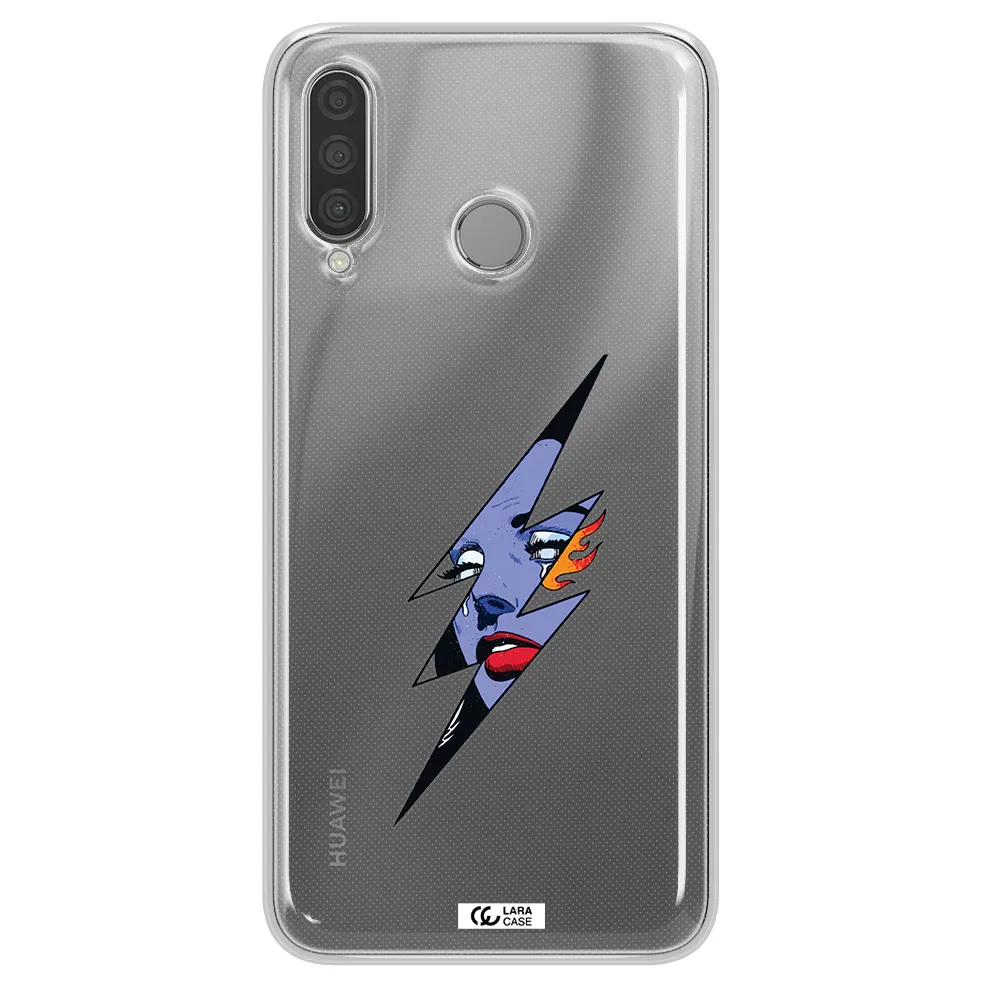 a lightning bolt with a woman's face Huawei P30 Lite Clear TPU Case