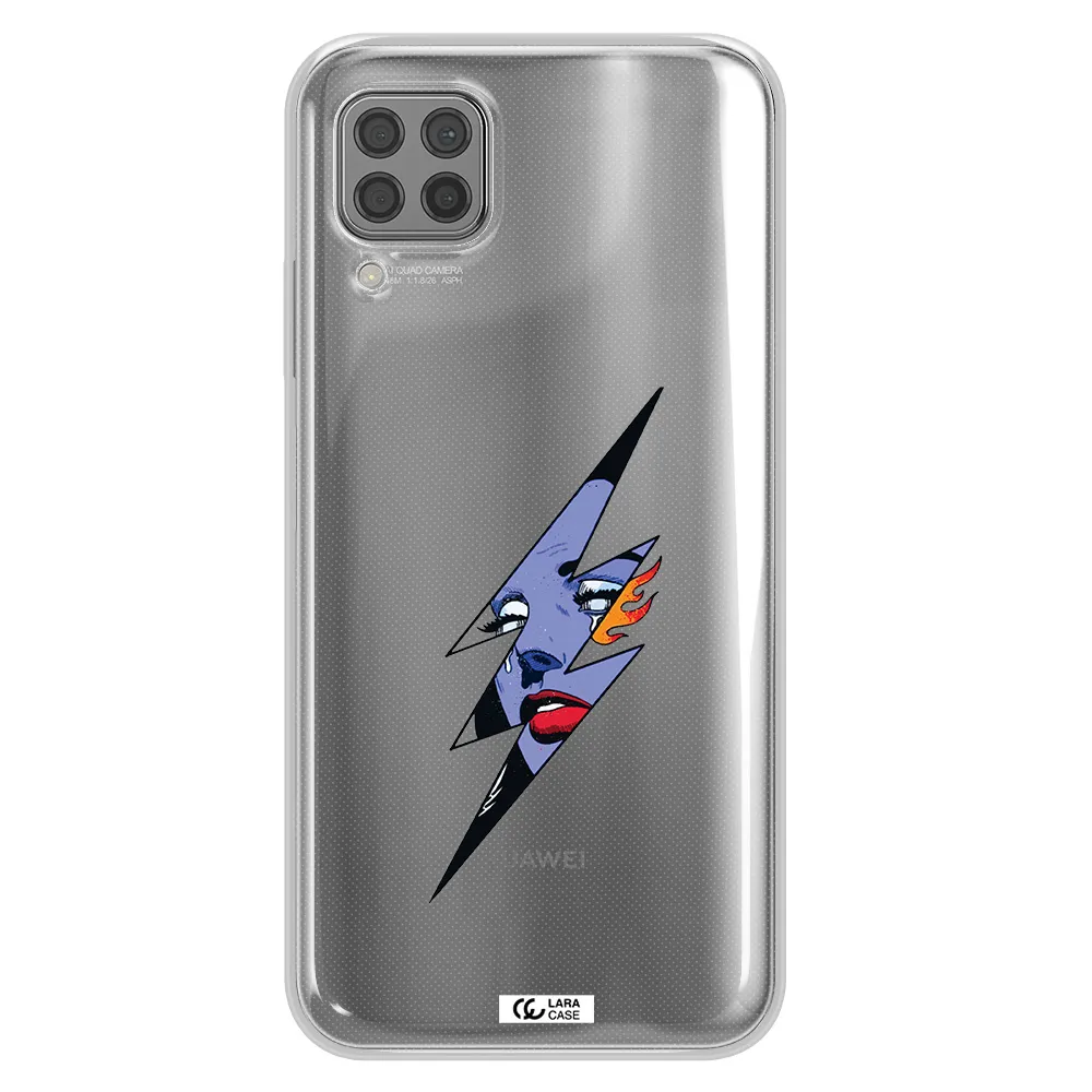 a lightning bolt with a woman's face Huawei P40 Lite Clear TPU Case