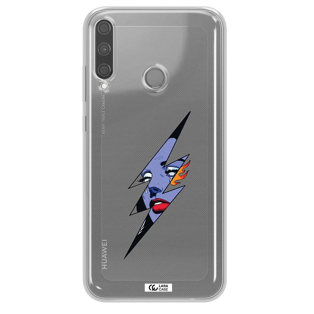 a lightning bolt with a woman's face Huawei P40 Lite E Clear TPU Case