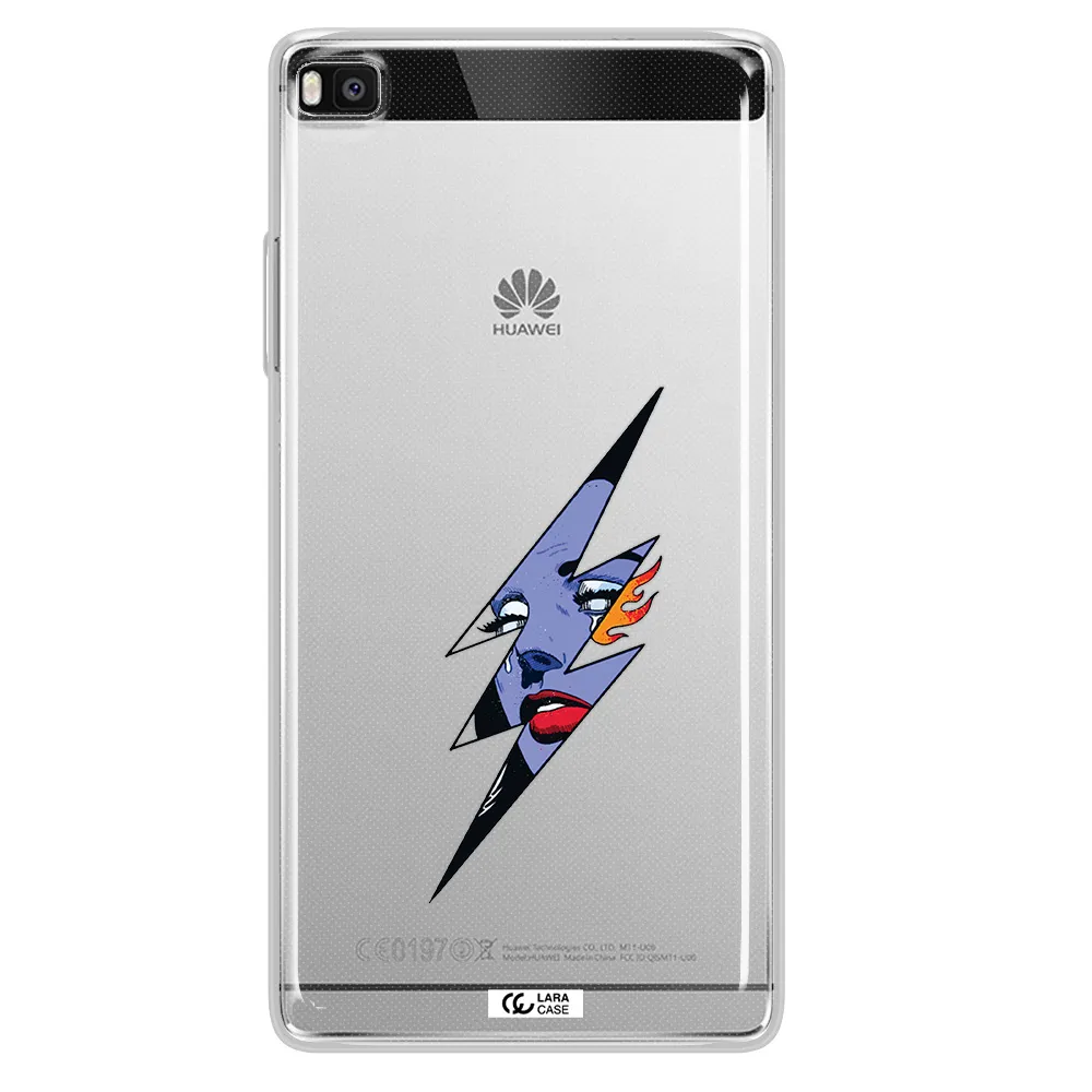 a lightning bolt with a woman's face Huawei P8 Clear TPU Case
