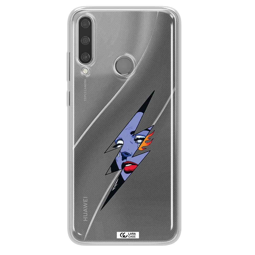 a lightning bolt with a woman's face Huawei Y6P Clear TPU Case