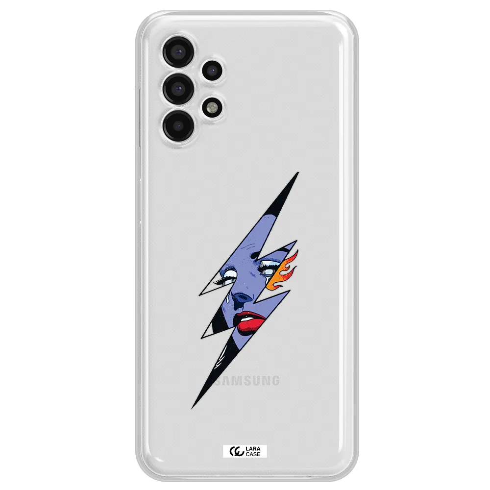 a lightning bolt with a woman's face Samsung A13 4g Clear TPU Case