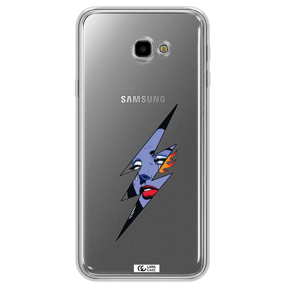 a lightning bolt with a woman's face Samsung J4 Plus Clear TPU Case