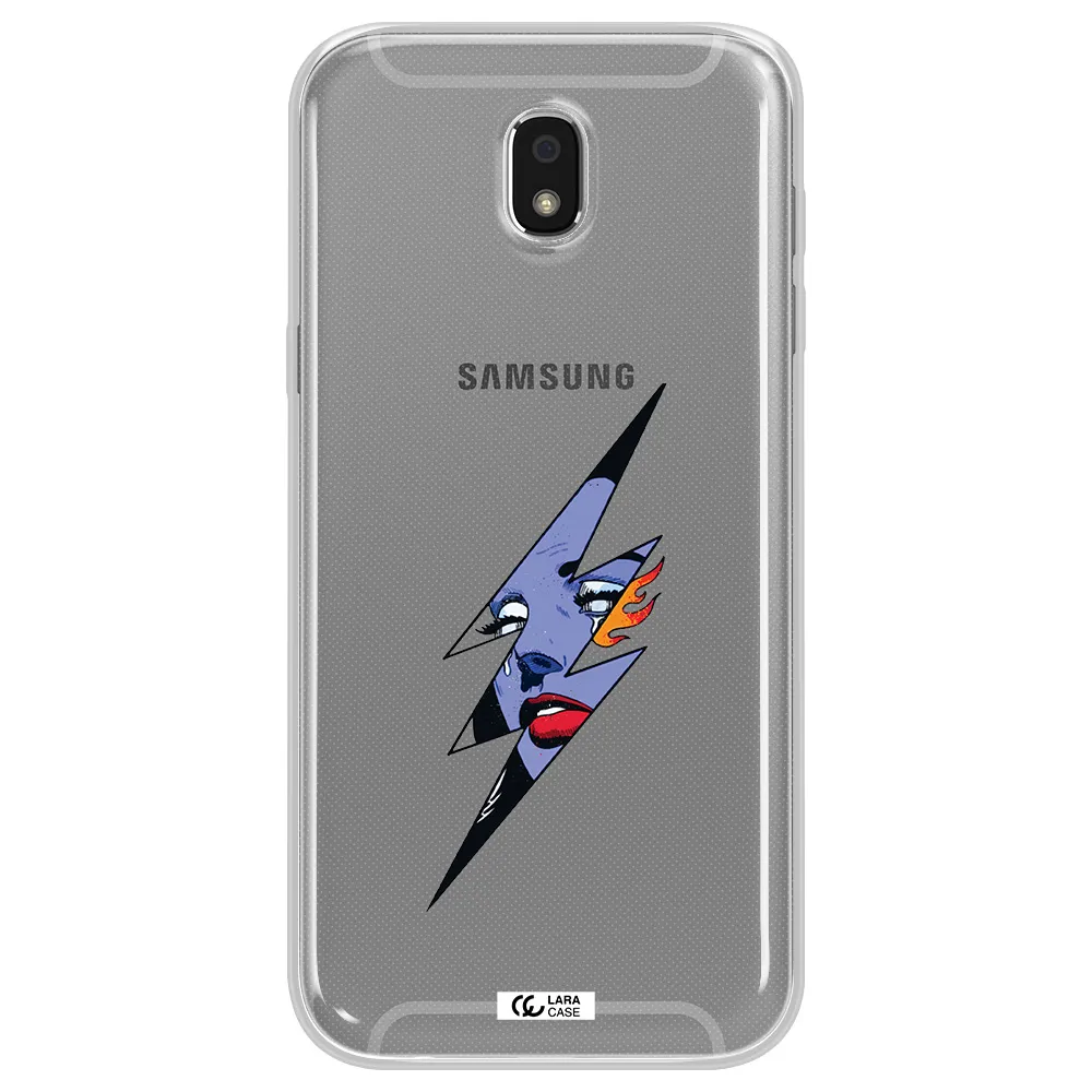 a lightning bolt with a woman's face Samsung J5 2017 Clear TPU Case